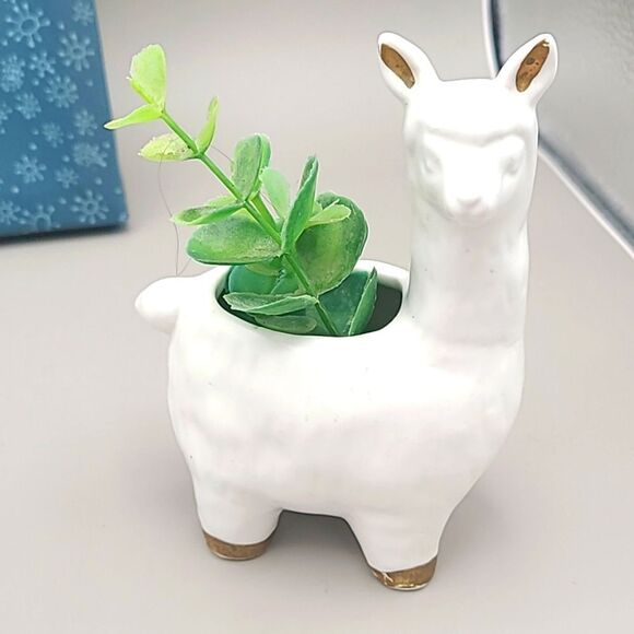 Llama Canvas Wall Art & Llama Planter with Faux Plant - Picture 5 of 5